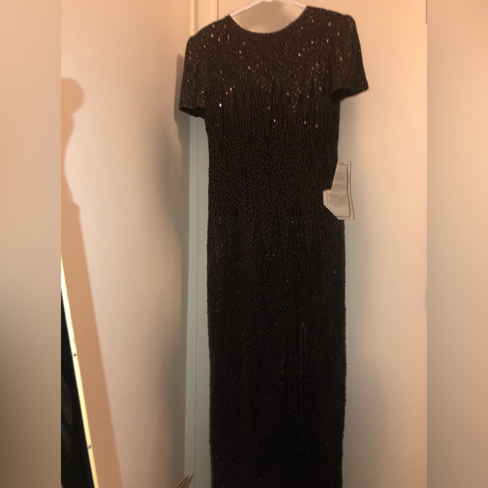 Vintage brown beaded night gown